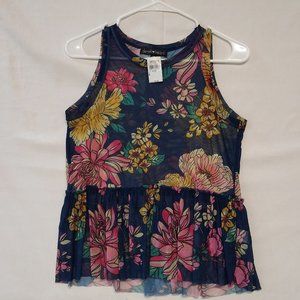 Derek Heart Women's Medium Sleeveless Floral Blouse Style A5JL312NVY - NWT